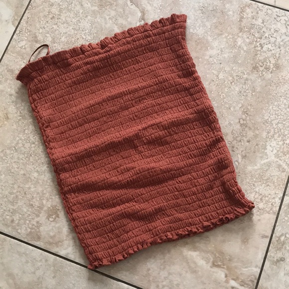 Tops - Burnt Orange Stretchy Tube Top